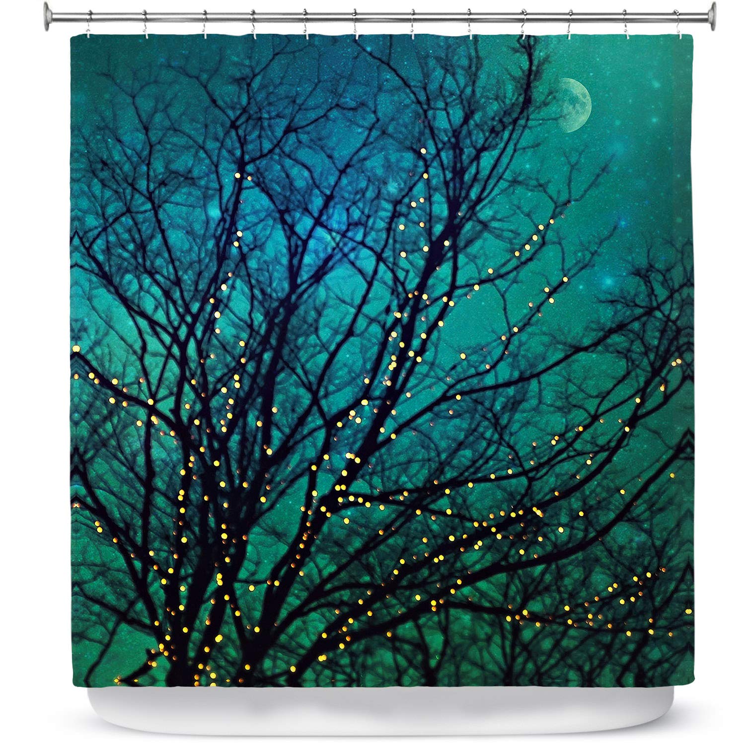 Stylish Sylvia Cook Dia Noche Designs Shower Curtain - Magical Night Pattern for Modern Bathroom Decor | Perfect for Spa-Like Showers & Luxury Bathroom Makeovers