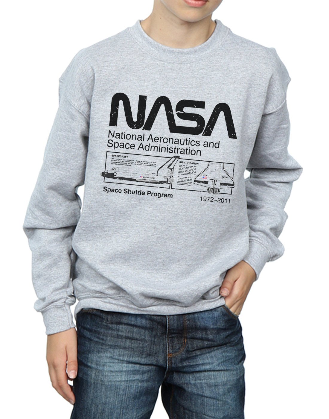 NASA Boys Classic Space Shuttle Graphic Hooded Sweatshirt - Cool Astronaut Themed Pullover for Kids - Perfect for School, Space Camp & Science Enthusiasts