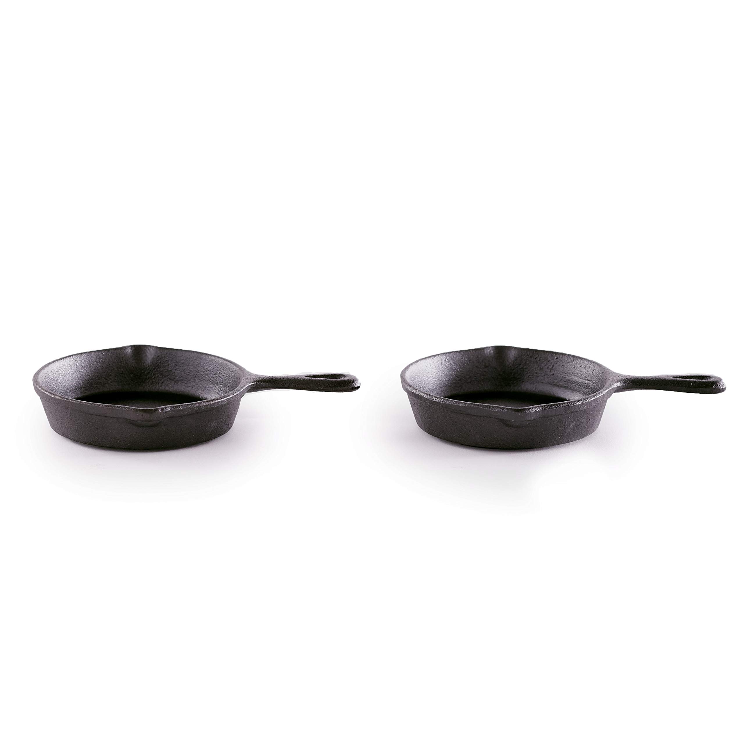 Mini Cast Iron Skillets Set of 2 - Perfect for Single Serving Meals, Desserts & Baking - Ideal for Camping, Breakfast Eggs & Personal Dessert Presentation
