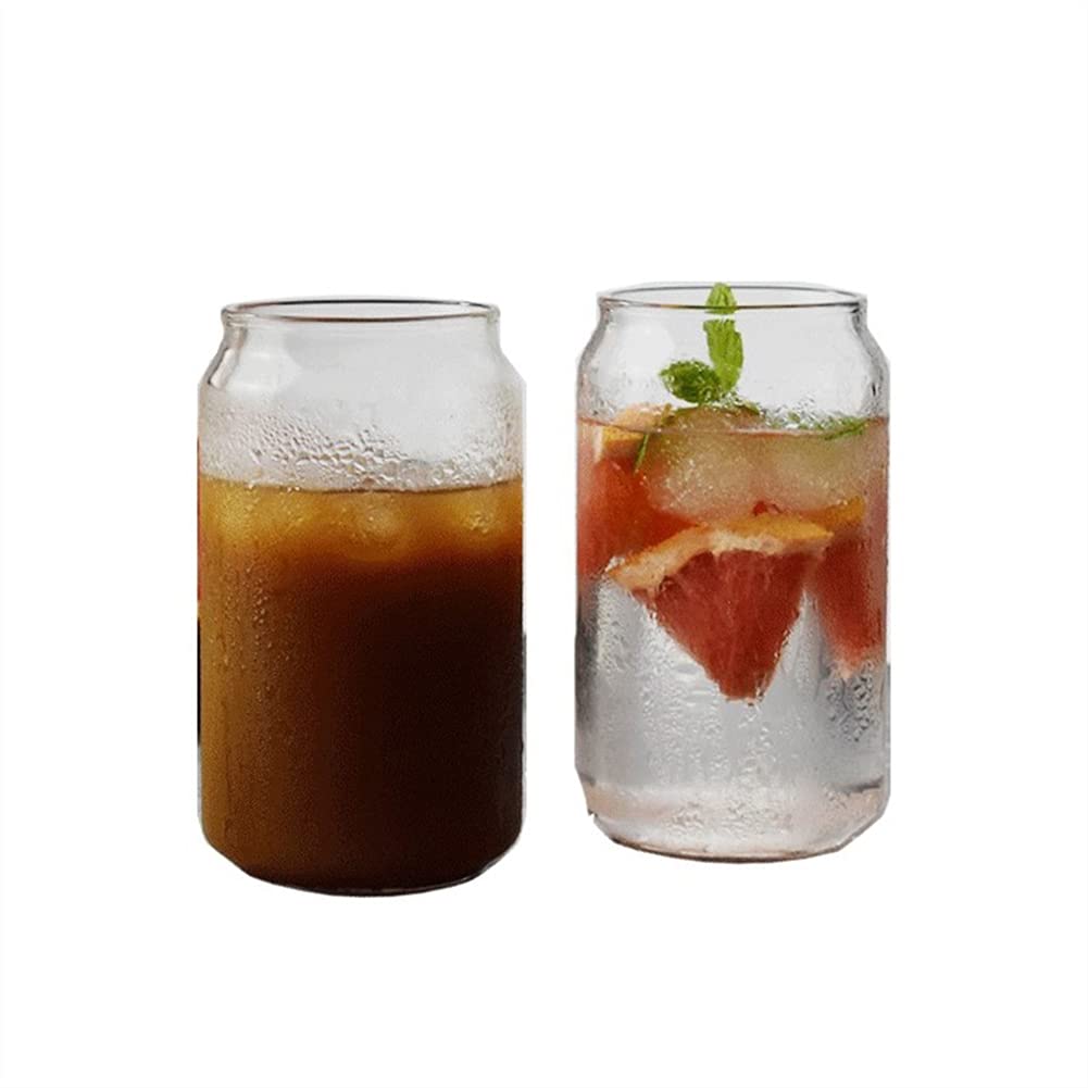 2-Pack 13.4Oz Clear Beer Can Shaped Glasses - Thin Highball Tumbler Cups for Cocktail, Whiskey, Coffee & Wine - Perfect for Parties, Bars & Home Entertaining