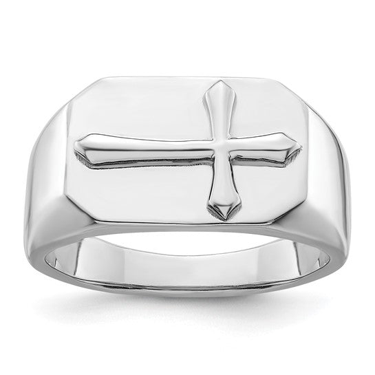 Sterling Silver Polished Cross Ring for Women - Elegant Religious Jewelry Gift for Christmas, Baptism & Everyday Wear
