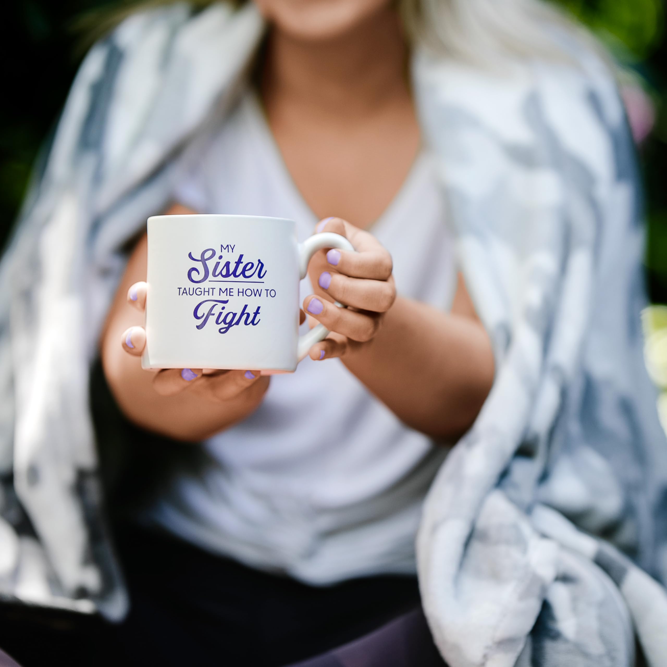 15oz Purple Camouflage Coffee Mug - Sister Gift for Fighters & Tea Lovers