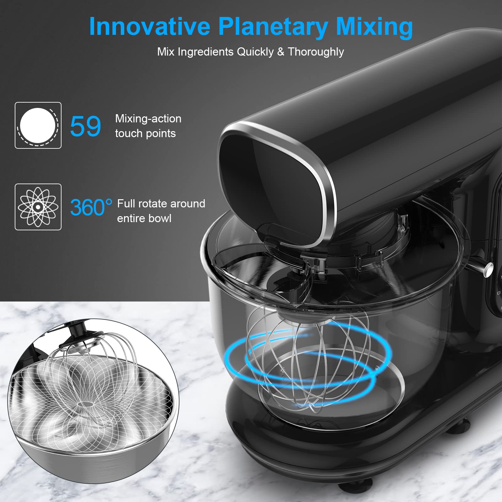 Premium Stand Mixer - 5-Qt. 7-Speed Tilt-Head Electric Mixer with Stainless Steel Bowl - Perfect for Baking Cakes, Cookies, Bread & More - Ideal for Home Bakers & Professional Kitchens