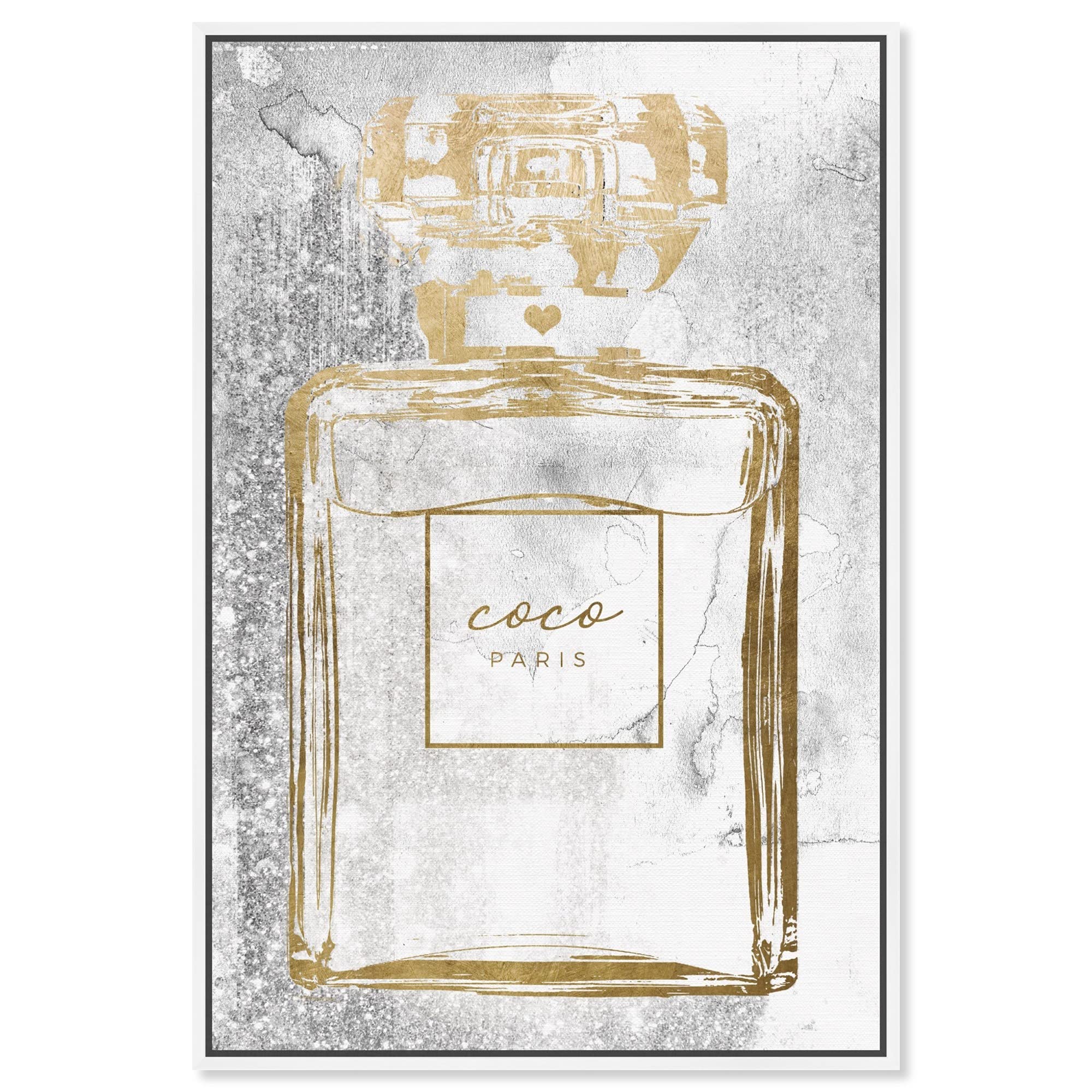 Oliver Gal Gold Infinite Perfume Framed Canvas Wall Art - Elegant Fashion & Glam Decor for Living Room, Bedroom, Office & Luxury Home Decor
