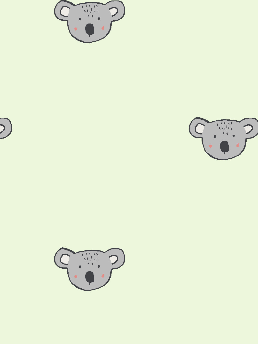Koala Wallpaper by Tea Collection in Pistachio Green - Perfect for Nursery, Kids Room & Wildlife Themed Decor