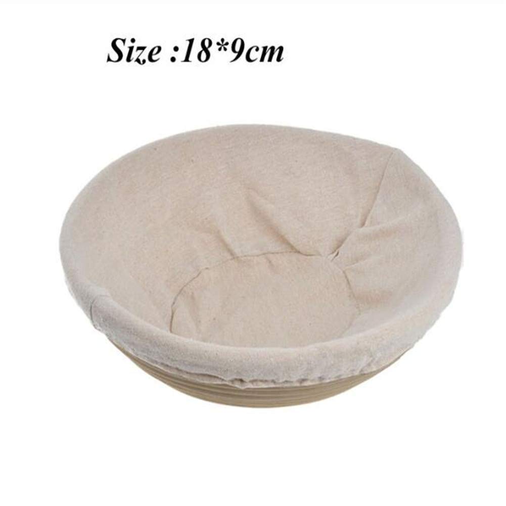 Round Bread Proofing Basket - Rattan Banneton Brotform (18x9cm) - Natural Fermentation Wicker Basket for Sourdough, Baguette & Artisan Bread Making - Perfect for Home Bakers & Professional Kitchens