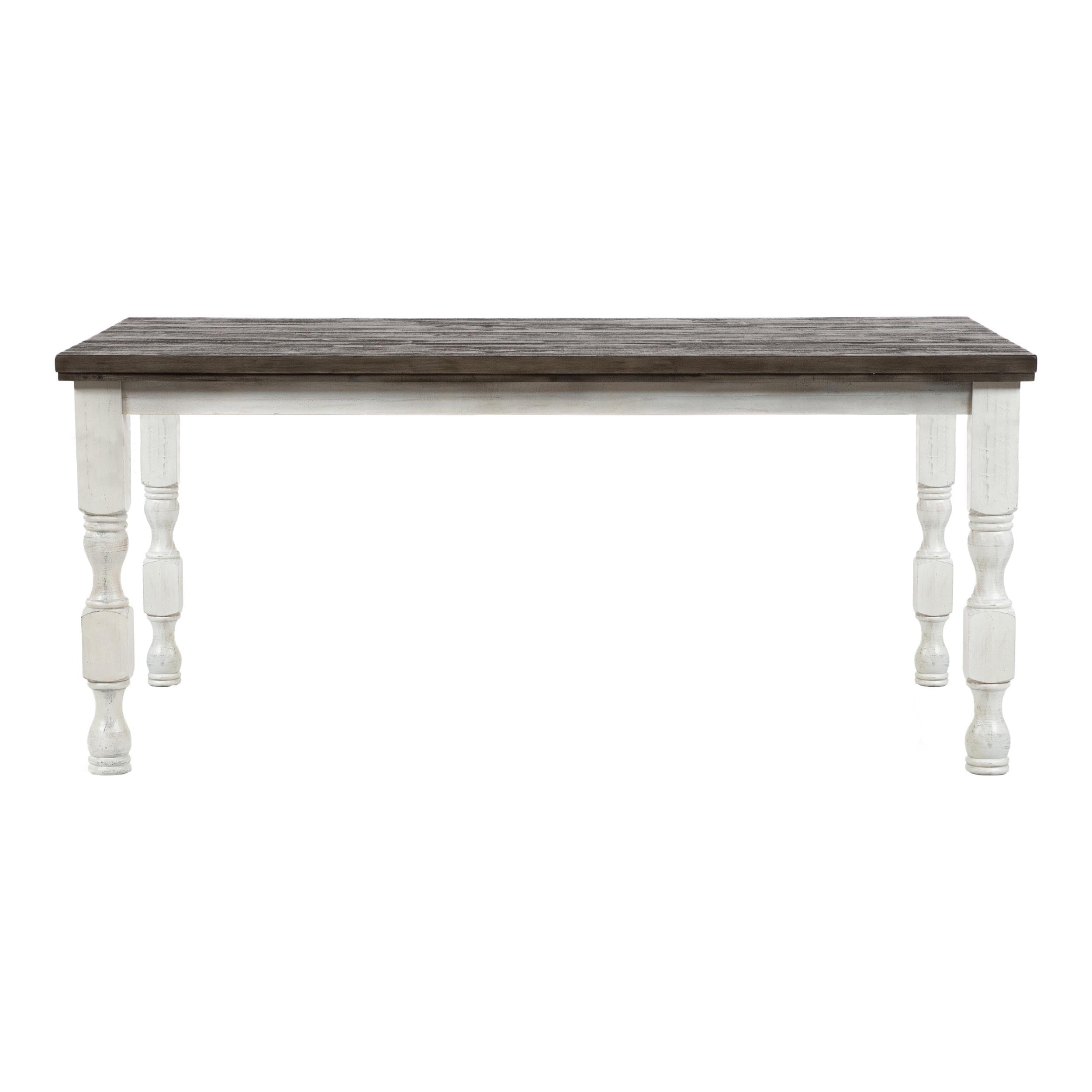 Antique White Treon Wood Rectangle Counter Height Dining Table - Modern Farmhouse Style for Kitchen, Dining Room & Small Spaces