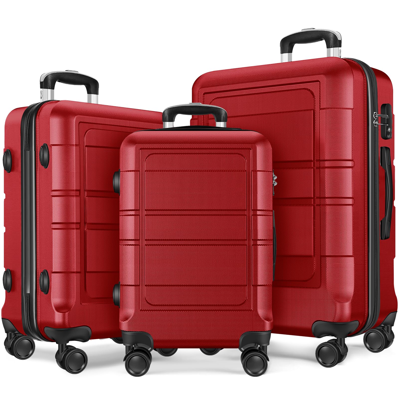 Premium 20/24/28 Inch Spinner Luggage Set - Durable PC+ABS Hardshell Suitcase with 360° Wheels for Travel, Business Trips & Family Vacations