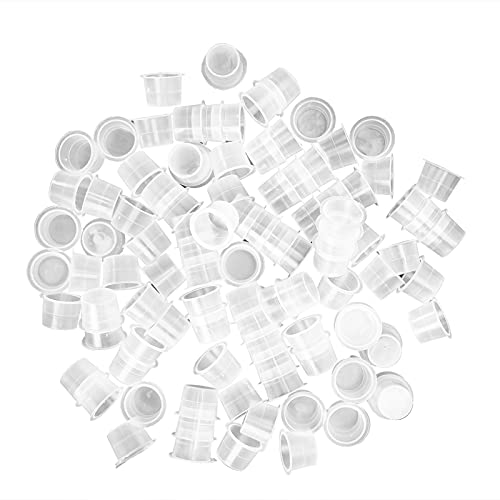 100pcs Disposable Tattoo Ink Cups - Microblading Pigment Holders, Makeup Glue Rings & Tattoo Accessories (Large Size) - Perfect for Tattoo Artists, Microblading Professionals & Permanent Makeup Studios