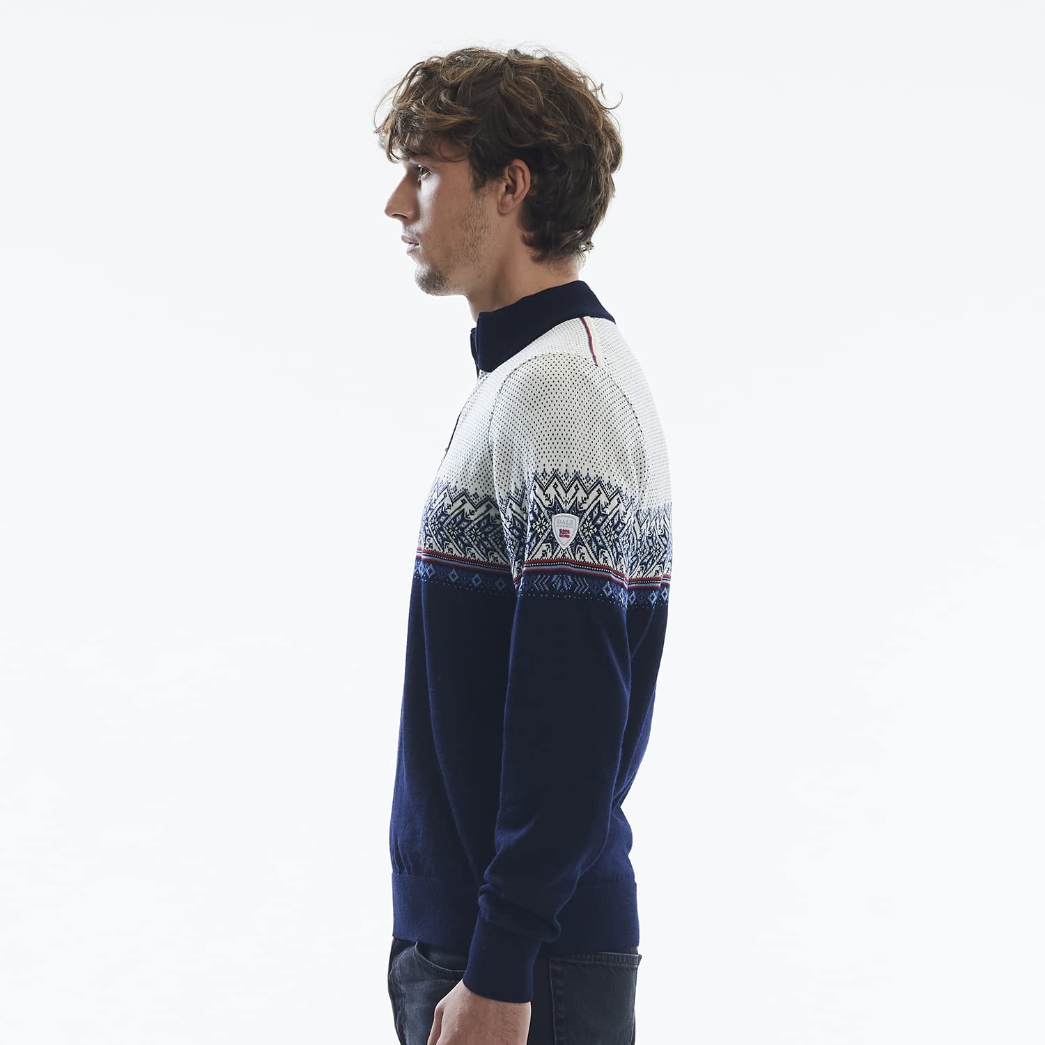 Dale of Norway Hovden Men's 100% Merino Wool Quarter Zip Sweater - Warm Winter Knit Pullover for Skiing & Outdoor Activities - Cozy Casual Wear for Men