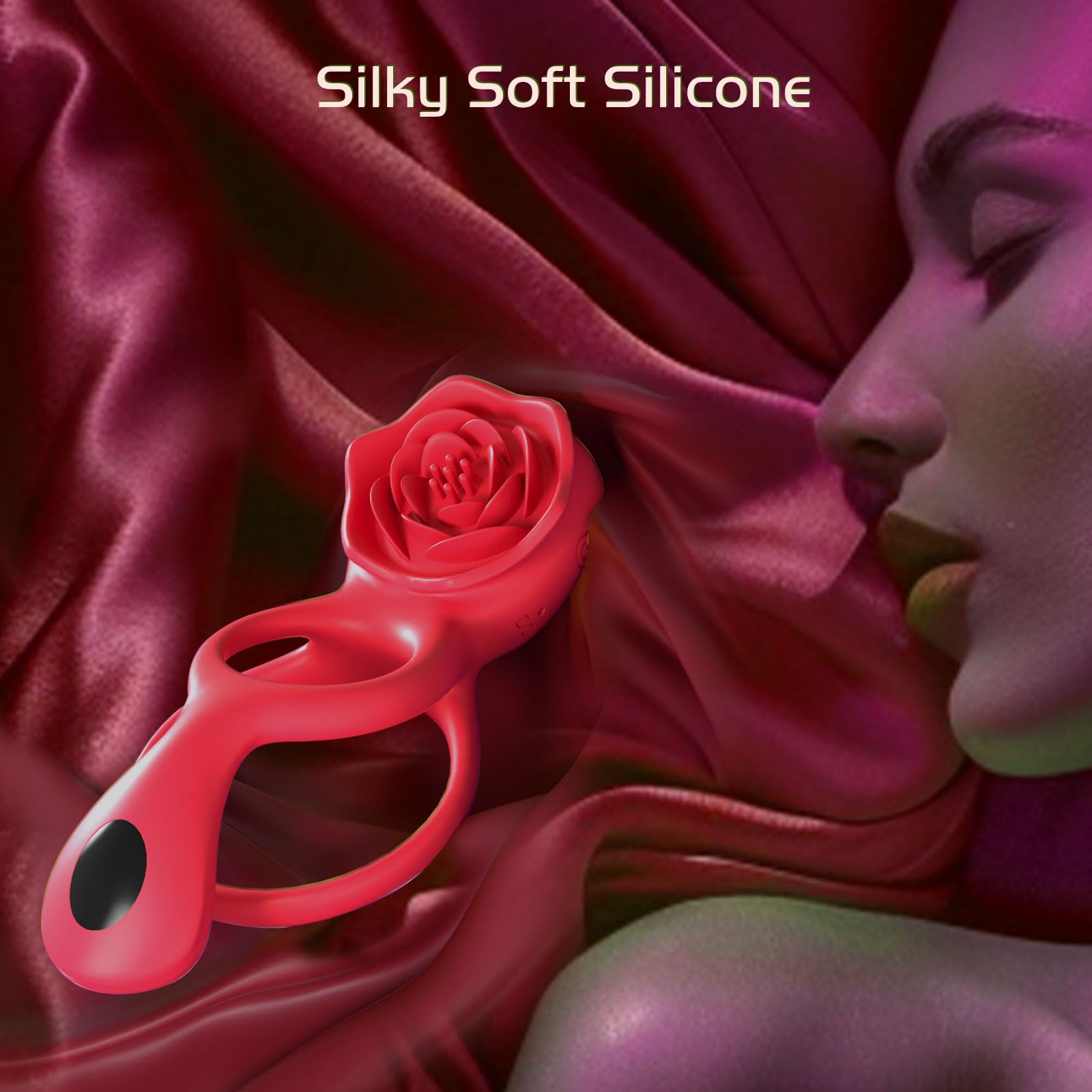 Healexcer 9-Speed Vibrating Cock Ring with Rose Clitoral Stimulator & Testicle Massager - Rechargeable Penis Ring for Couples, Men & Women - Enhance Intimacy & Erection - Perfect for Romantic Nights & Spicing Up Your Sex Life