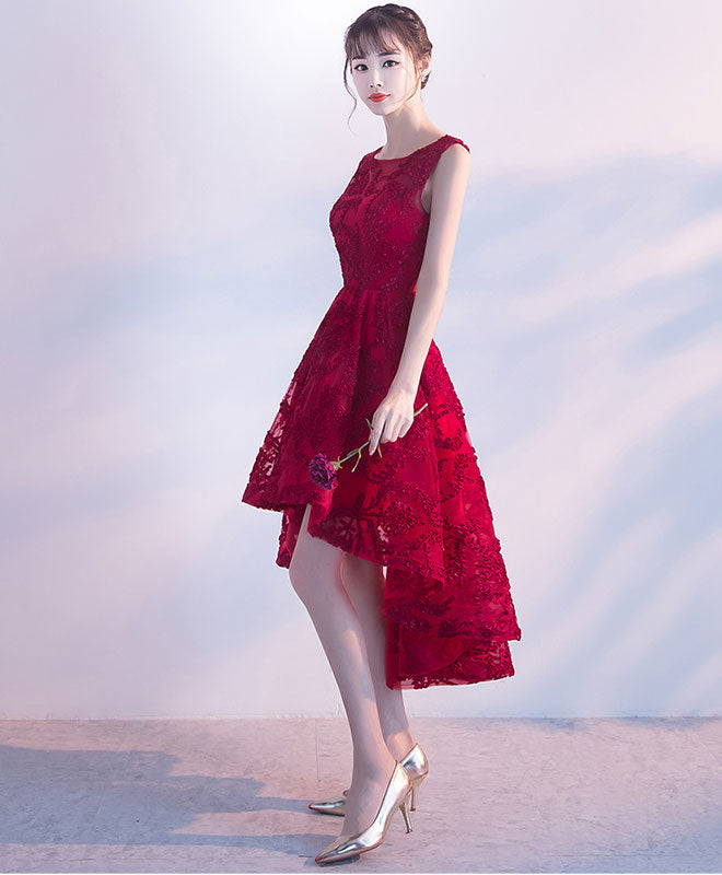 Elegant Burgundy High Low Short Prom Dress for Homecoming - Perfect for Dances, Parties & Special Occasions