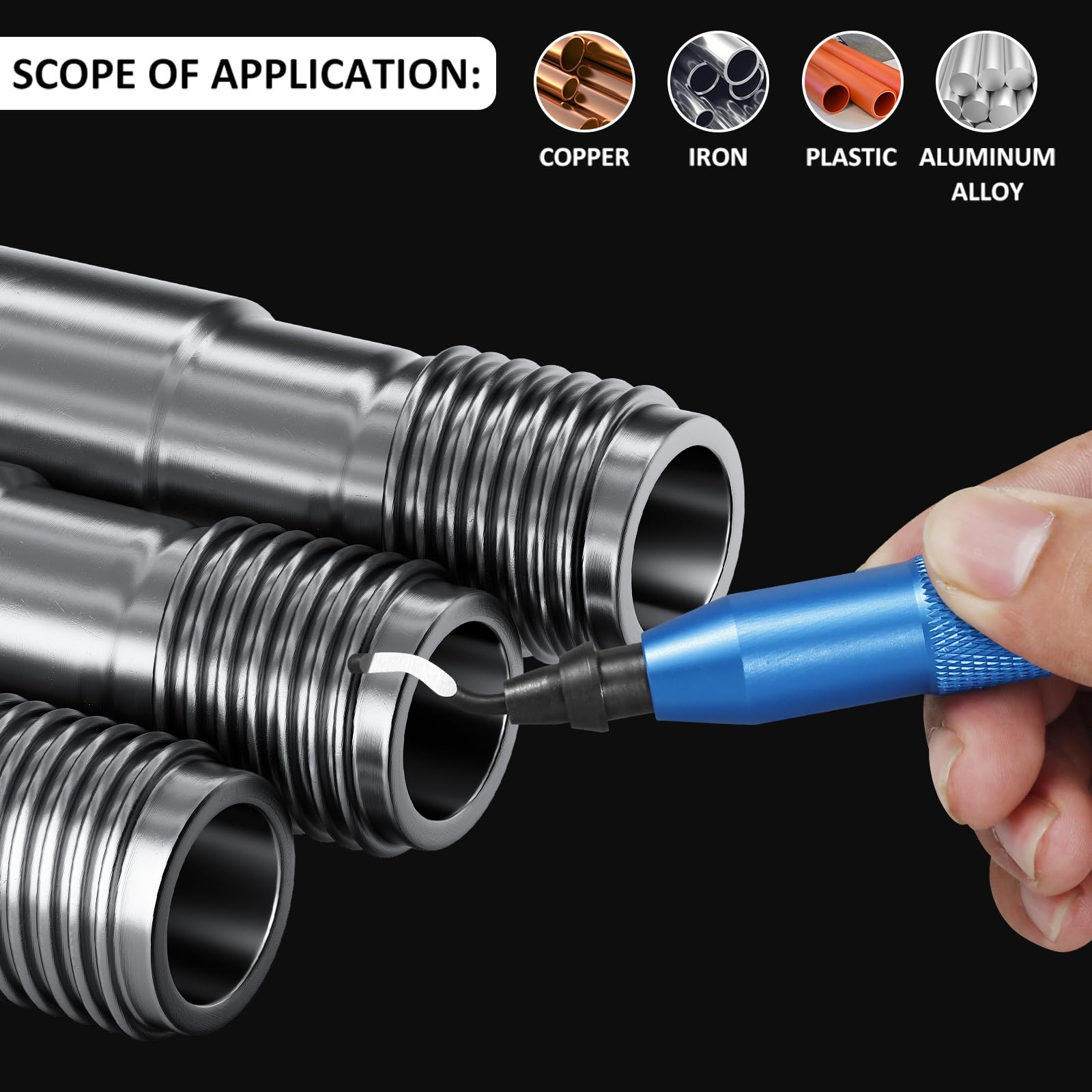 Professional Deburring Tool Kit with 10 Extra Blades & Handle - Alloy Burr Remover for Metal, Resin, PVC, Copper & Plastic - Perfect for 3D Printing, DIY Projects & Pipe Work