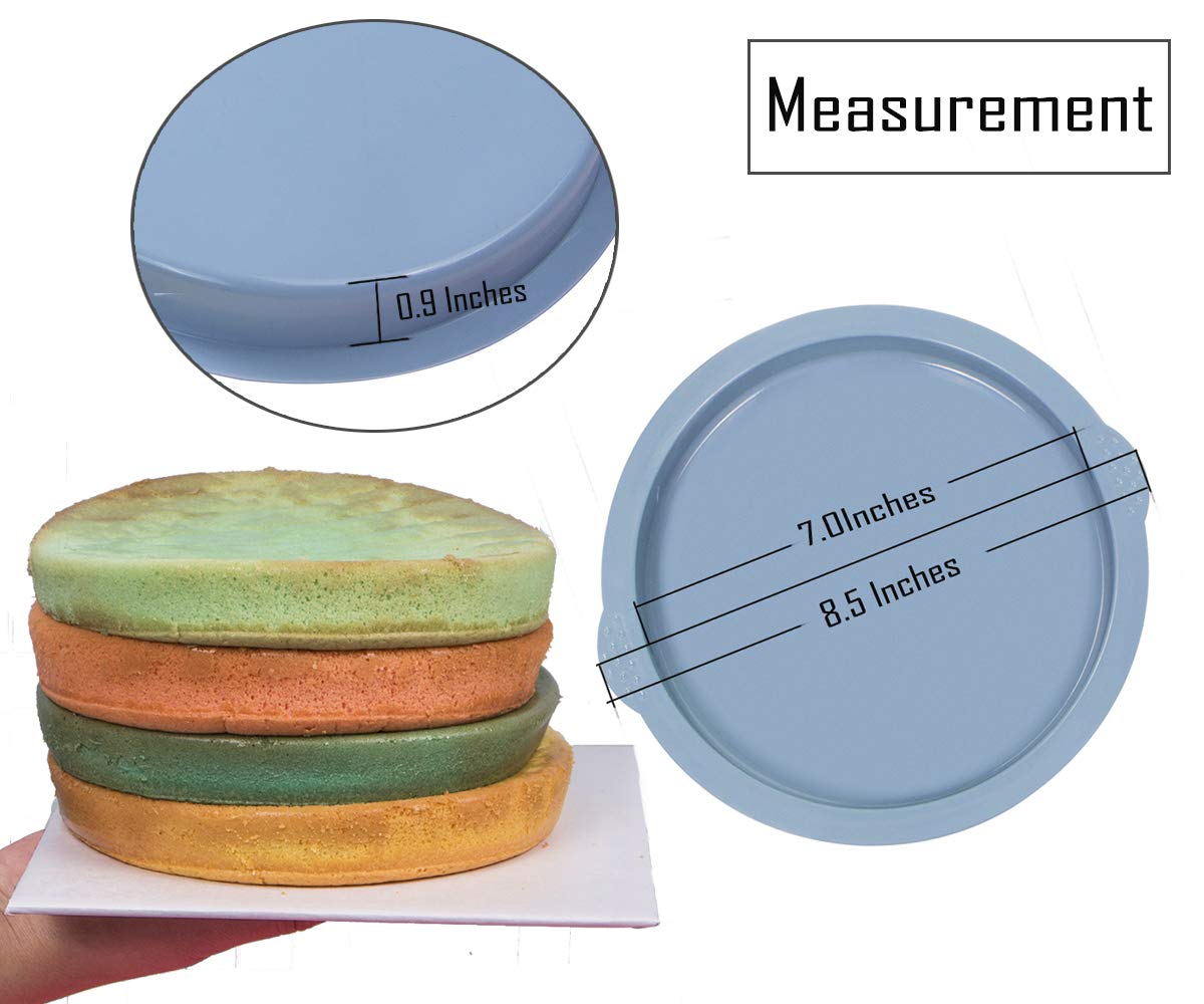 Webake 7 Inch Round Cake Pan Set of 4 - Non-Stick Silicone Baking Molds for Layer Cakes, Rainbow Cakes, Pancakes, Pizza Crust, Omelets & Resin Crafts - Perfect for Home Baking, Party Desserts & DIY Projects