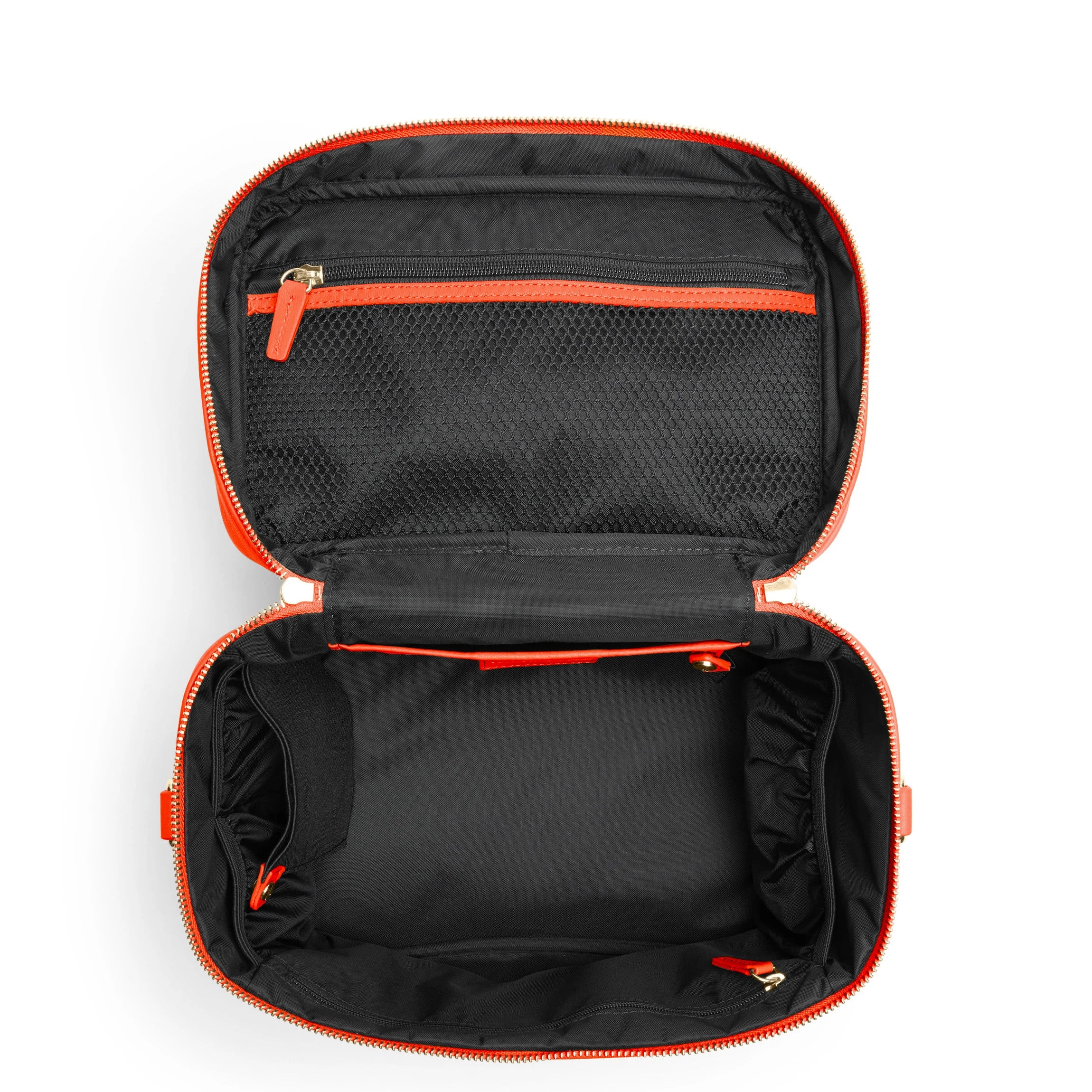 XL Professional Train Case Makeup Organizer - Durable Travel Cosmetic Storage for Artists & Stylists - Perfect for Salon, Home, and On-the-Go Beauty Essentials (Clementine Orange)