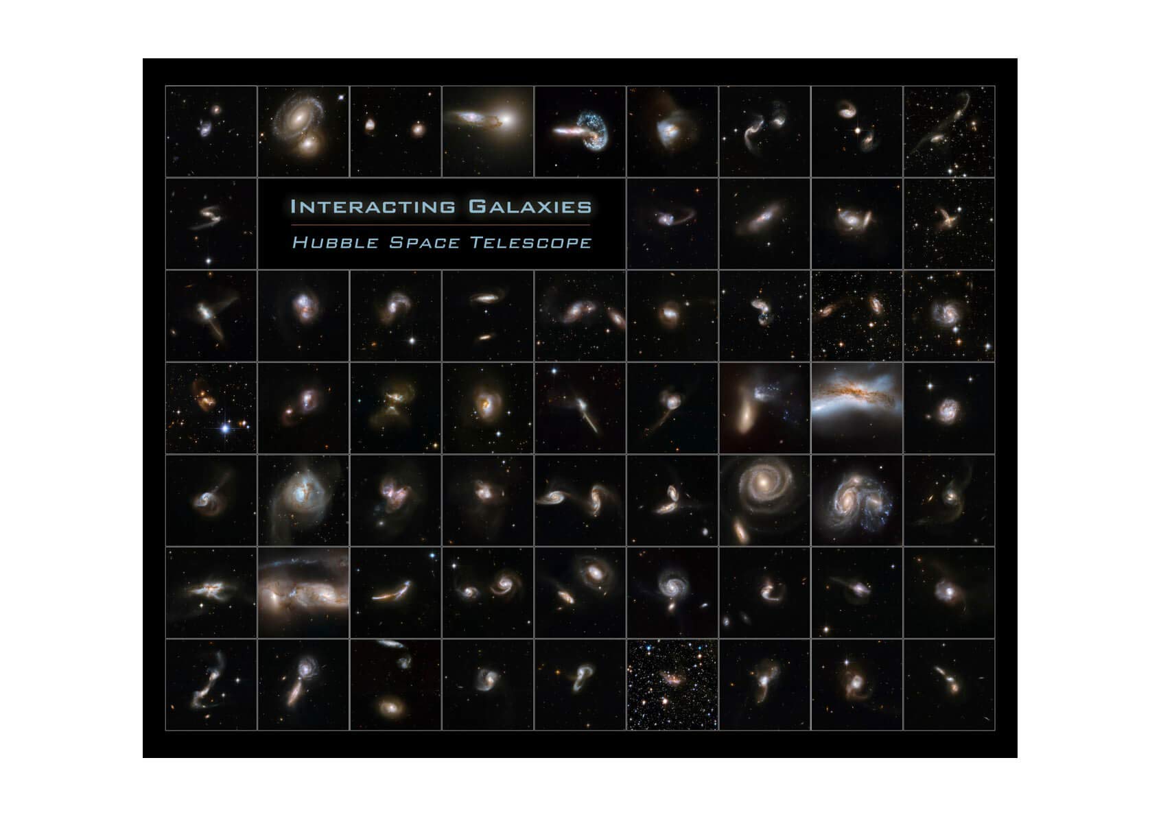 Interacting Galaxies Hubble Telescope Poster - 12x18 Inch Laminated Space Wall Art with Vibrant Colors - Perfect for Home, Office & Classroom Decor - Astronomy Enthusiast Gift