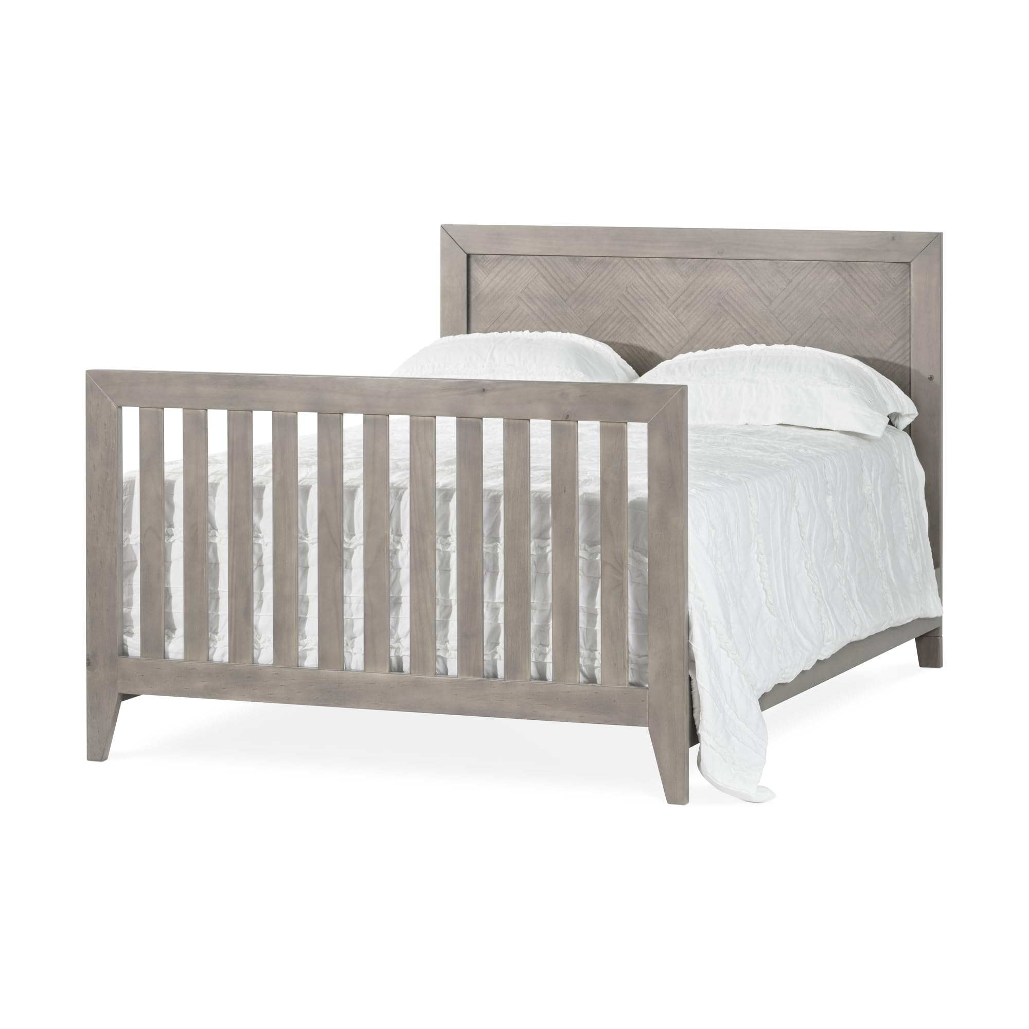 Child Craft Full Size Bed Rails for Kieran 4-in-1 Convertible Crib | Sturdy Pinewood Construction | Non-Toxic Baby-Safe Finish | Crescent Gray | Perfect for Nursery Room Transition to Toddler Bed