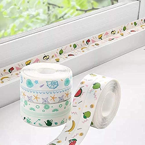 Oil-Resistant PVC Self-Adhesive Caulking Tape - Waterproof Seal Strip for Kitchen Sink, Bathroom, Shower, Toilet & Bathtub (Multi-Pattern) - Perfect for Home Renovation & Water Leak Prevention