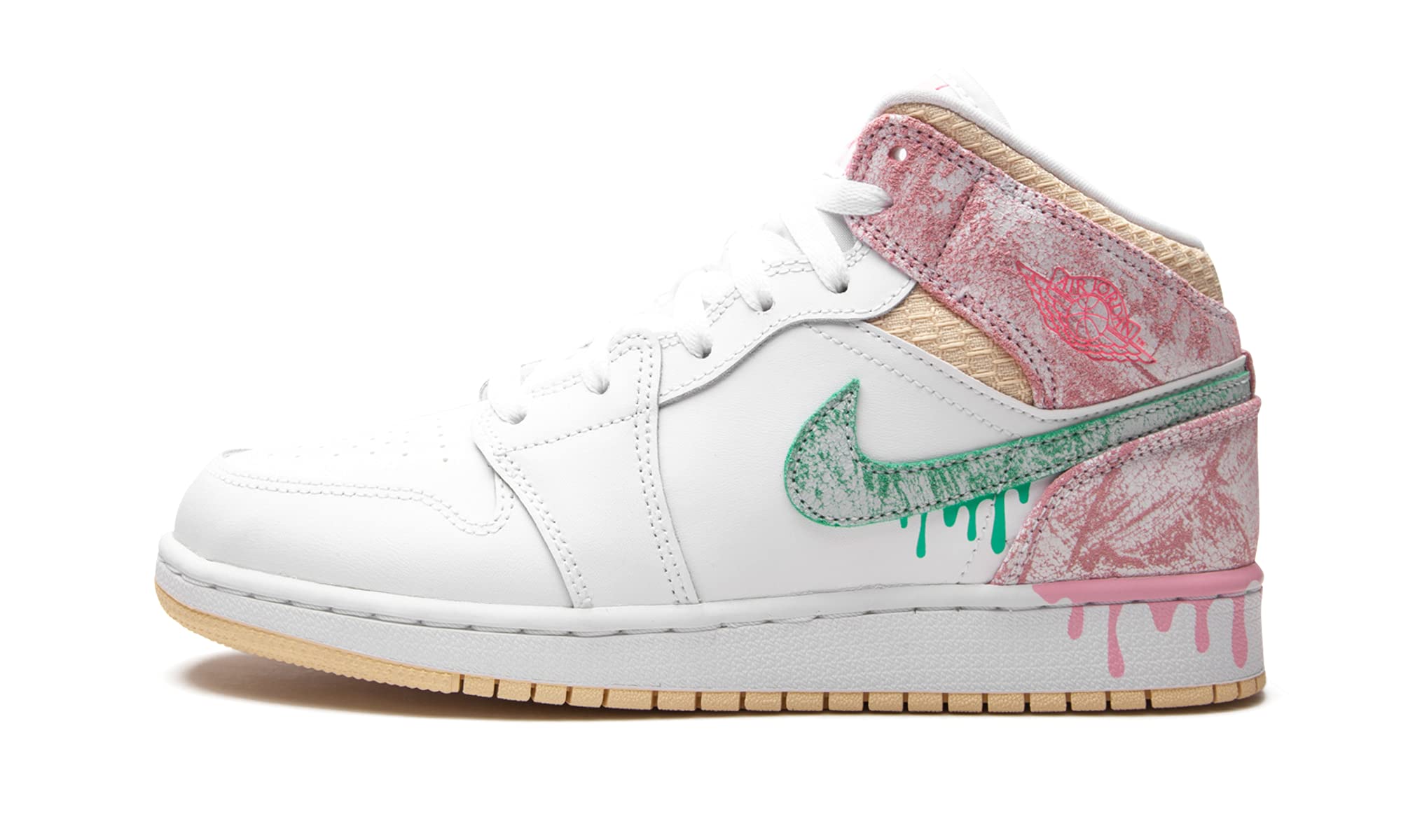 Nike Youth Air Jordan 1 Mid GS Sneakers - Electro Orange Colorway - Basketball Shoes for Kids & Teens - Perfect for School, Sports & Casual Wear