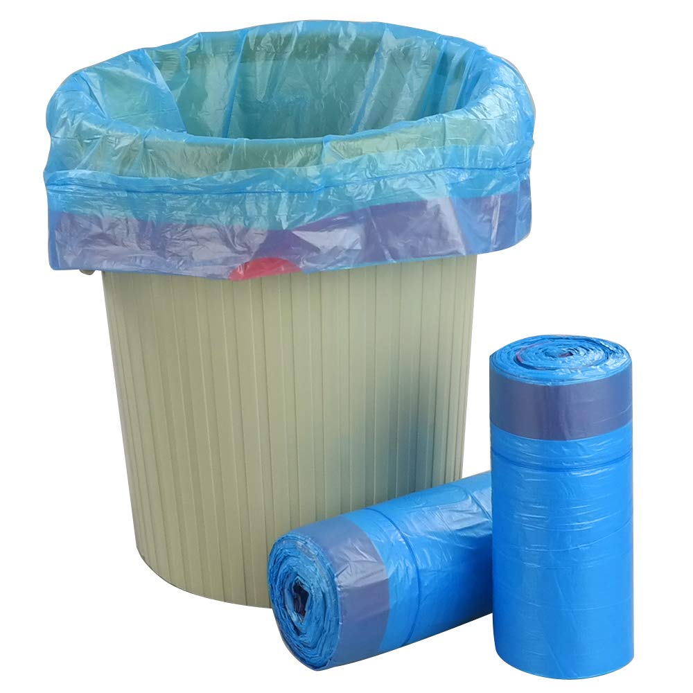 10 Gallon Kitchen Trash Bags with Drawstring - Blue Heavy Duty Garbage Bags (2 Rolls/110 Count) for Home, Office & Outdoor Waste Disposal