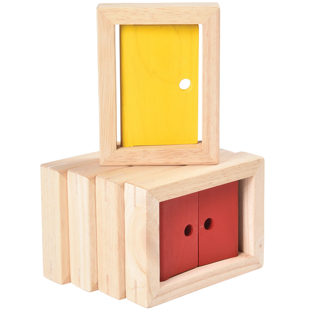5-Piece Wooden Block Set for Doors and Windows - Perfect for Home Decor, DIY Projects, and Kids' Educational Play