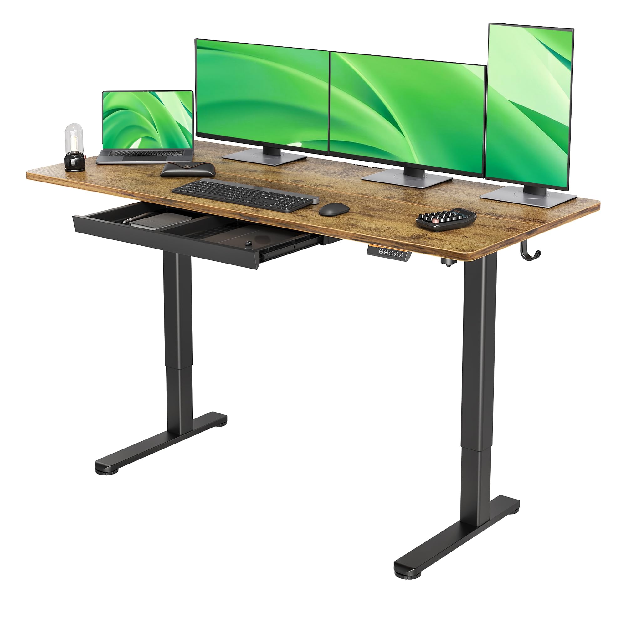 Claiks Electric Standing Desk with Drawers - 63
