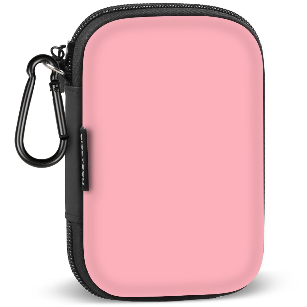 Premium RISETECH Earbud Case - Protective Travel Organizer for Bose Wired Earbuds, Phone Charger Cables, USB Flash Drives & SD Cards | Compact Electronic Accessories Pouch | Ideal for Commuting, Gym & Business Trips (Pink)