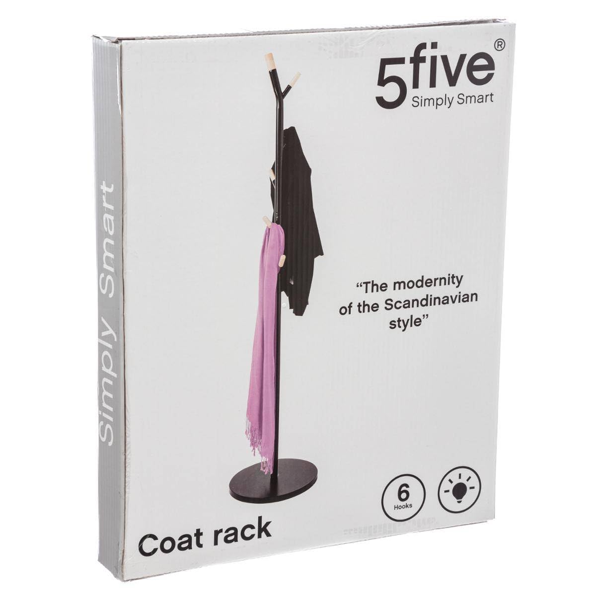 6-Hook Black Metal Coat Rack - Heavy Duty Wall Mounted Hanger for Jackets, Hats & Bags | Perfect for Entryway, Bedroom & Closet Organization