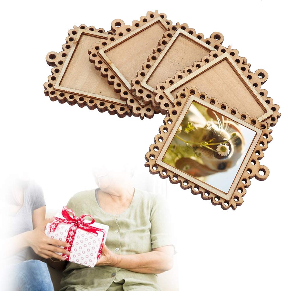 Premium Wood Picture Frame with Sturdy Pendant Base Tray - Rectangular Decorative Display for Photos, Jewelry & Key Rings - Perfect for Home Decor, Office Display & Gift Giving