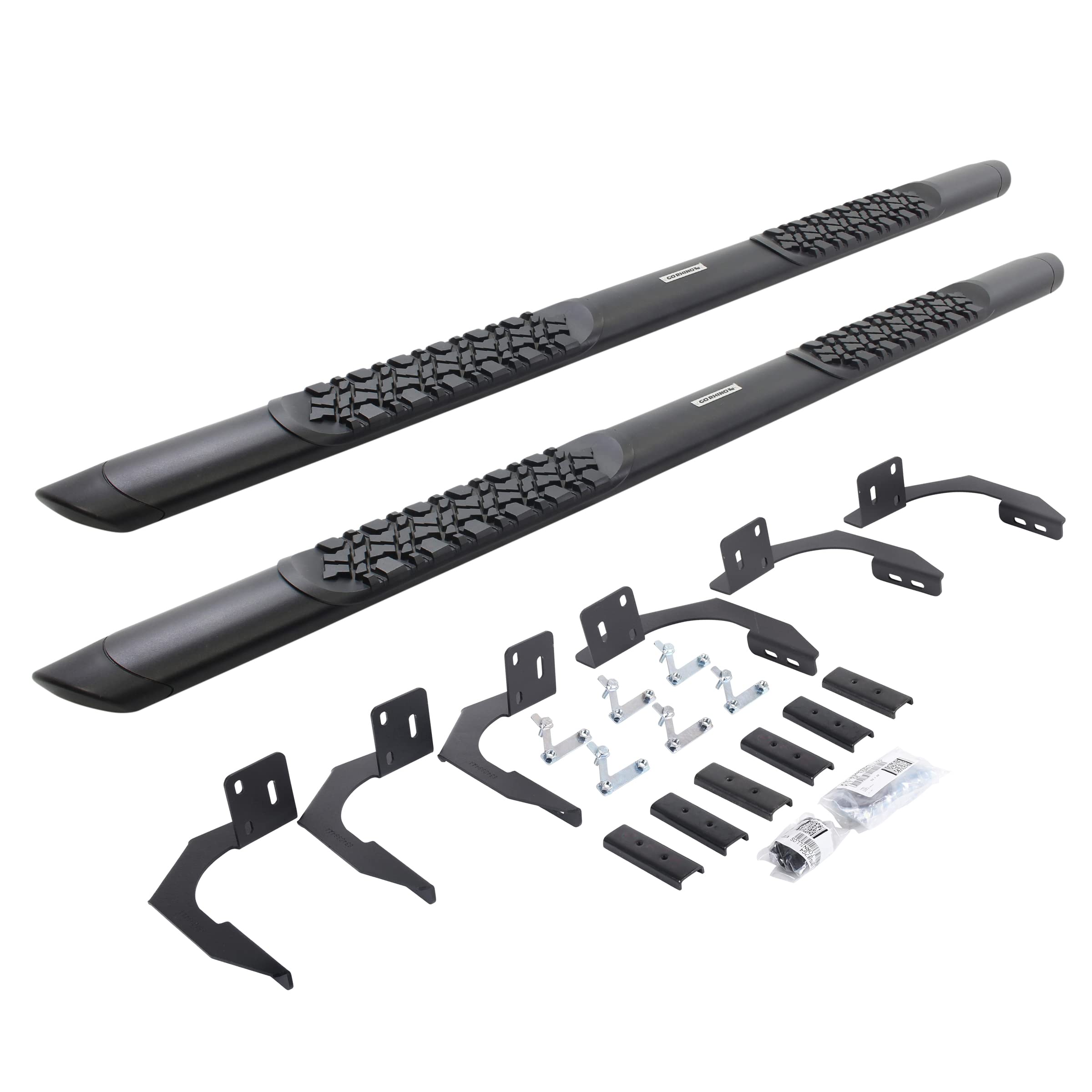 Go Rhino V3410687T V-Series V3 Side Bar Kit - Textured Black Running Boards with Heavy-Duty Mounting Brackets | Perfect for Trucks & SUVs Off-Road Protection & Stylish Step Access
