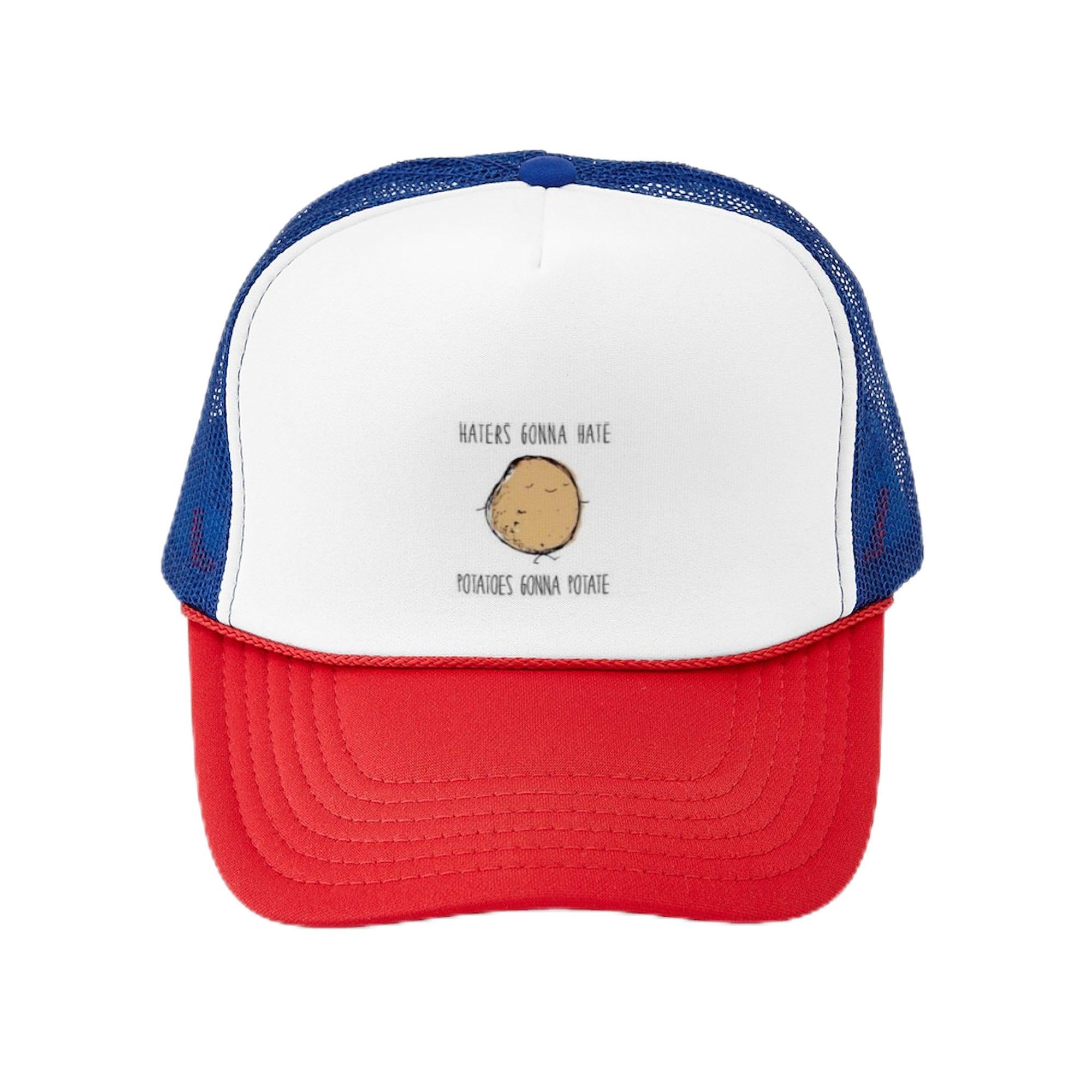 Haters Gonna Hate Potatoes Gonna Potate Adjustable Snapback Trucker Hat - Funny Novelty Baseball Cap for Men & Women, Perfect for Outdoor Activities, Parties, and Casual Wear