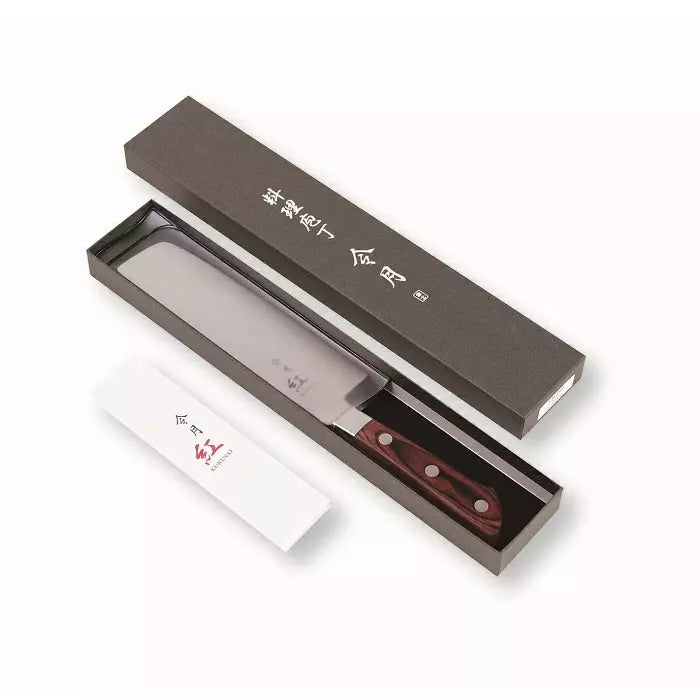 Premium Fuji Kurenai Nakiri Knife - 165mm Molybdenum Vanadium Japanese Vegetable Knife for Professional Chefs & Home Cooking - Perfect for Slicing, Dicing Vegetables & Meal Prep