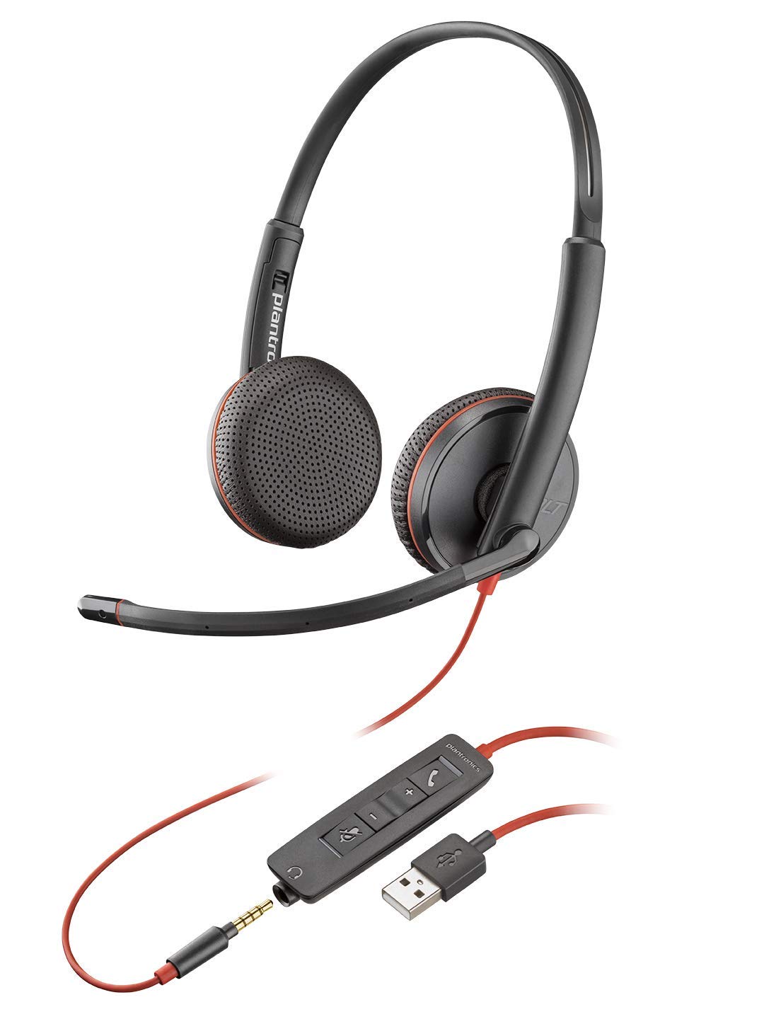 Plantronics Blackwire 3225 USB-A Wired Business Headset - Noise Cancelling Mic & HD Audio | Certified Refurbished | Perfect for Call Centers, Remote Work & Office Communications