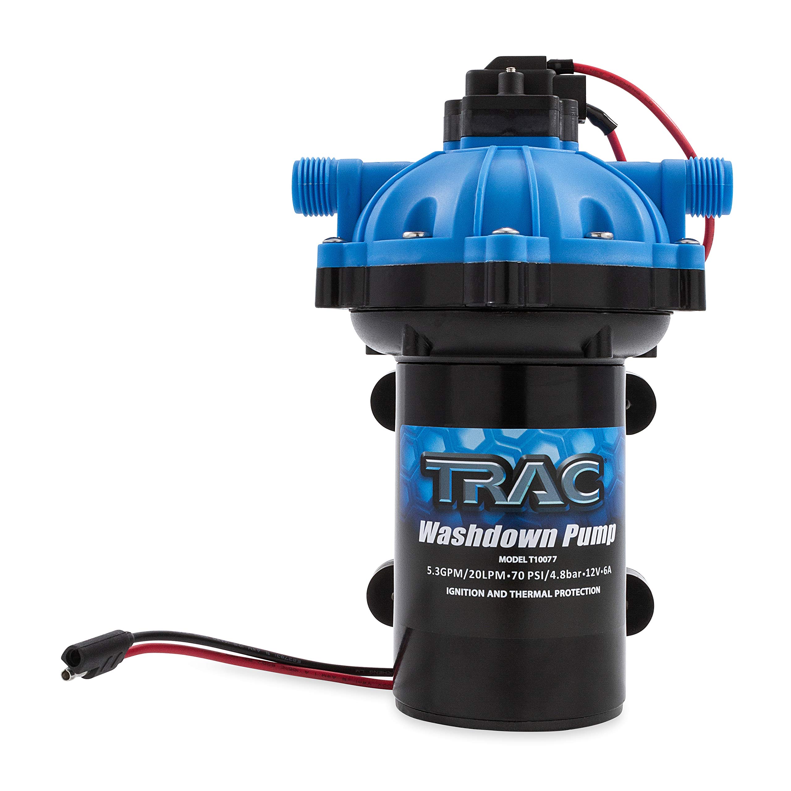 Trac Outdoors Super-Duty Washdown Pump with Filter and Fittings - Heavy Duty Marine Water Pump for Cleaning Boats, Fish Boxes, Anchor Chains & Dinghies - Perfect for Saltwater Washdown, Deck Cleaning and Marine Maintenance (Model 69381)