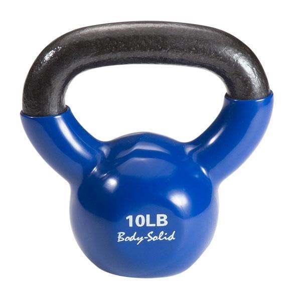 Body-Solid Vinyl Coated Kettlebells with Ergonomic Grip Handles - Premium Weight Training & Core Workout Equipment for Home Gym, CrossFit & Functional Fitness