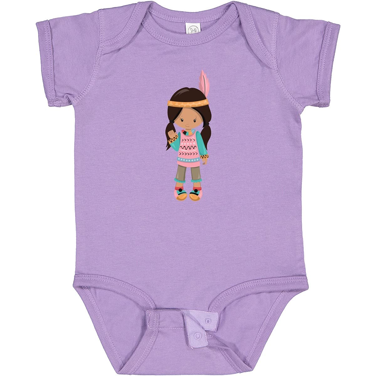 Inktastic Native American Girl Baby Bodysuit - Cute Brown Hair Design for Infants | Perfect for Holidays, Family Photos & Cultural Celebrations