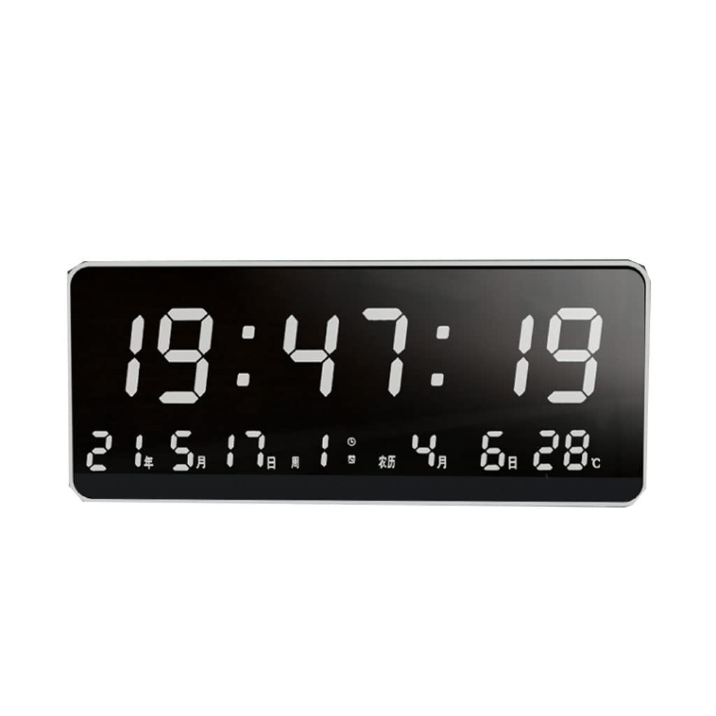 11 Inch Digital LED Wall Clock with Perpetual Calendar, Date & Weather Forecast - Modern Oversized Electronic Wall Clock for Home, Office, Bedroom (White Light) - Perfect for Living Rooms, Kitchens & Workspaces