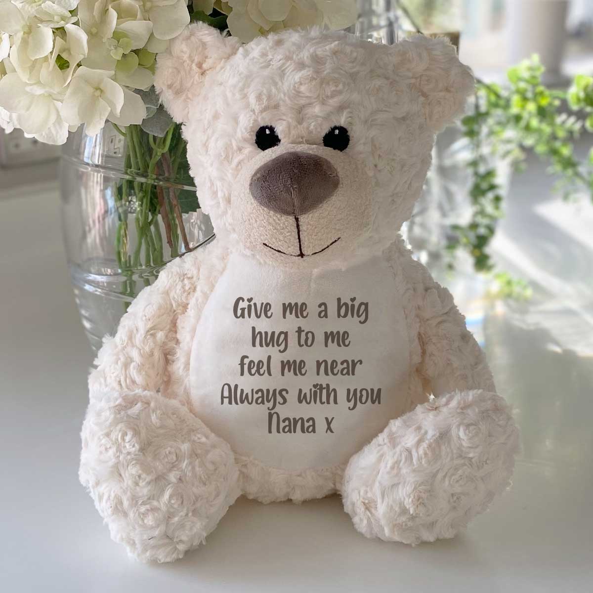 Personalized Record Your Voice Teddy Bear - Cream Plush Stuffed Animal for Kids, Gifts, Birthdays & Special Occasions - Perfect for Hugging, Comfort & Keepsake Memories