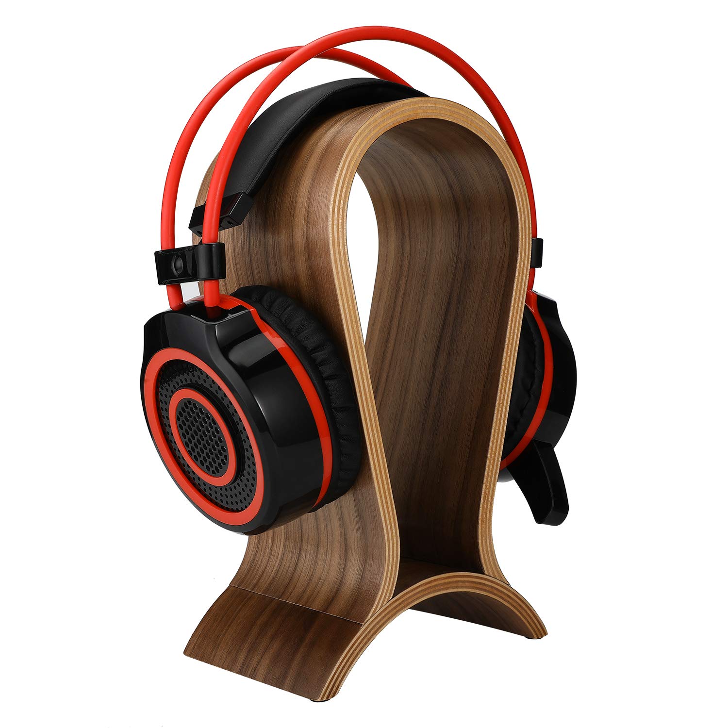 Premium Wooden Headphone Stand for Gaming & Over-Ear Headphones - ONEGenug Headset Holder with Cable Management for Desk & Home Office Organization