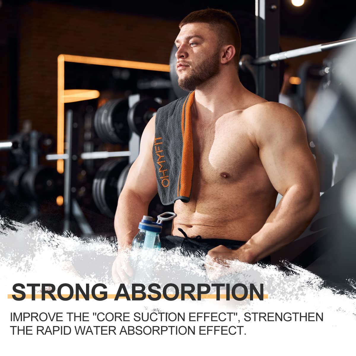 Premium Padded Cotton Power Lifting Straps & Smart Gym Towel with Zippered Pocket - Workout Essentials Bundle for Weightlifting, CrossFit & Strength Training