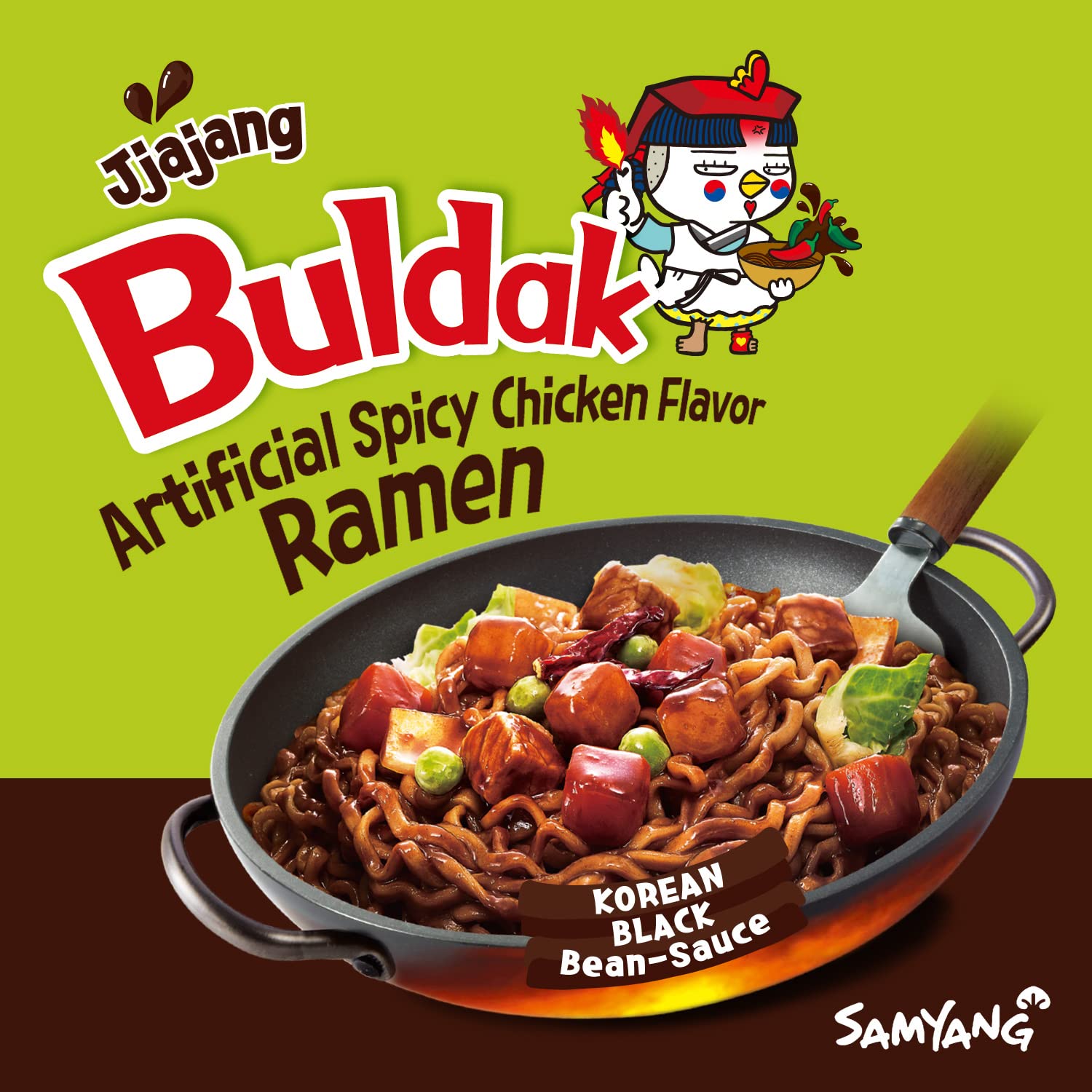 Samyang Buldak Jjajang Korean Spicy Hot Chicken Stir-Fried Noodles 4.94oz (Pack of 5) – Instant Ramen for Quick Meals, Late Night Snacks & Spicy Food Lovers