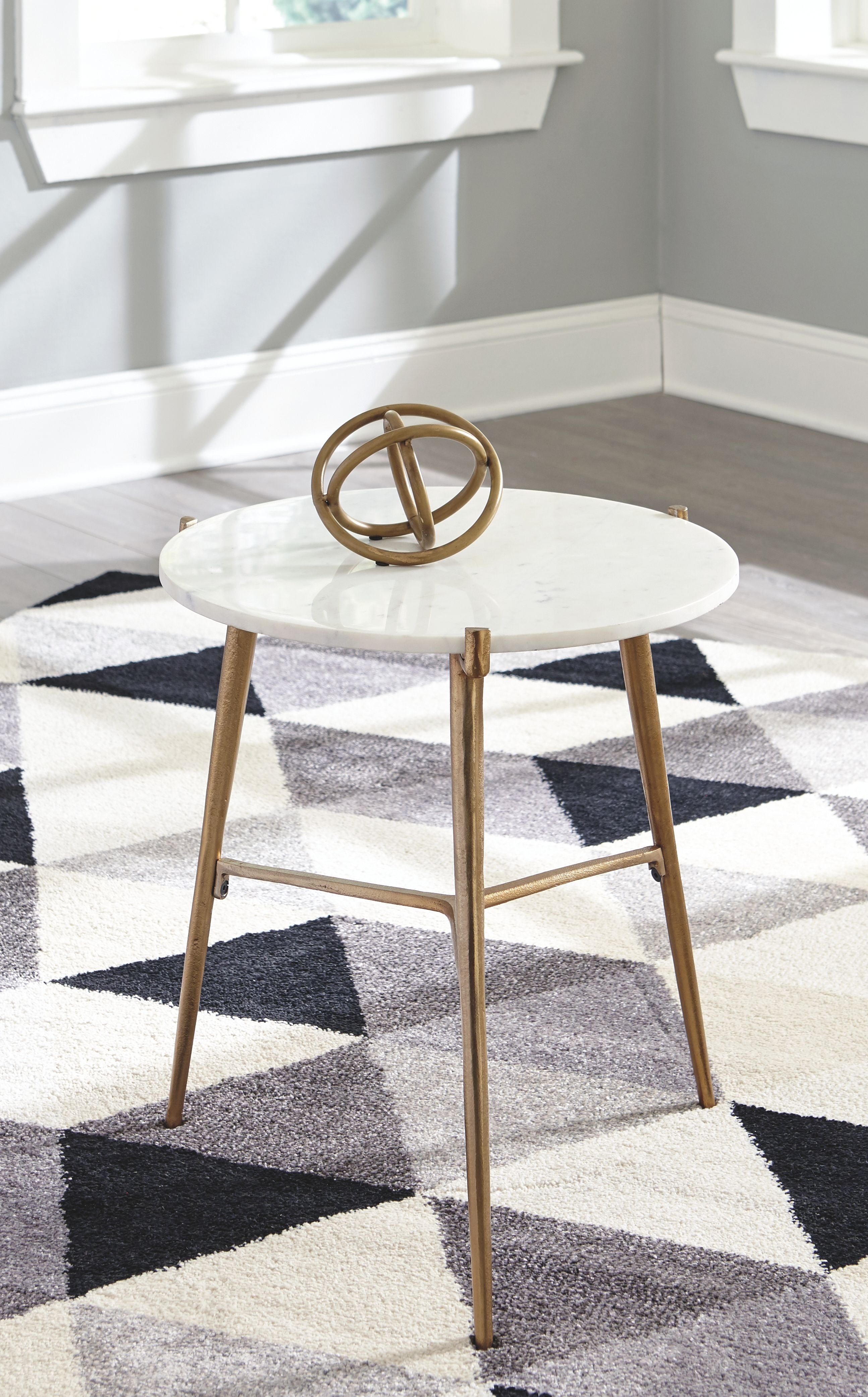 Chadton White & Gold Finish Accent Table - Stylish Side Table for Living Room, Bedroom, or Entryway Decor