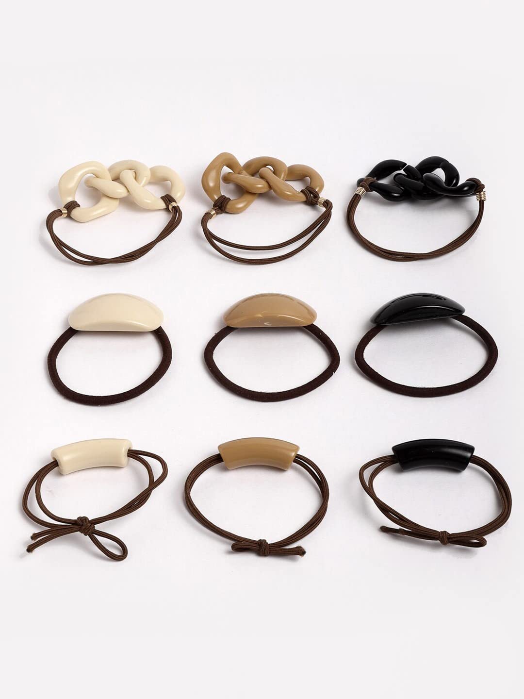 ASG 2-Pack Women's Fashion Scrunchie Hair Ties - Soft Elastic Ponytail Holders & Headbands Set (6 Pieces) - Perfect for Workouts, Yoga, Office & Everyday Styling
