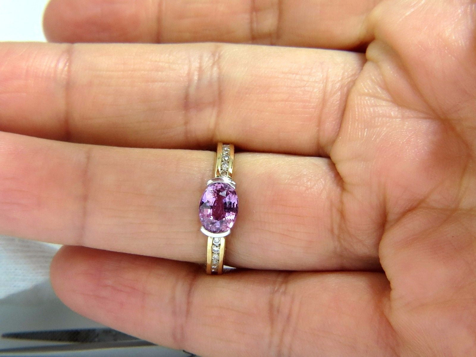 1.78CT GIA Certified Natural No Heat Bright Pink Sapphire & Diamond Ring in 18K Gold - Perfect for Engagement, Anniversary & Special Occasions