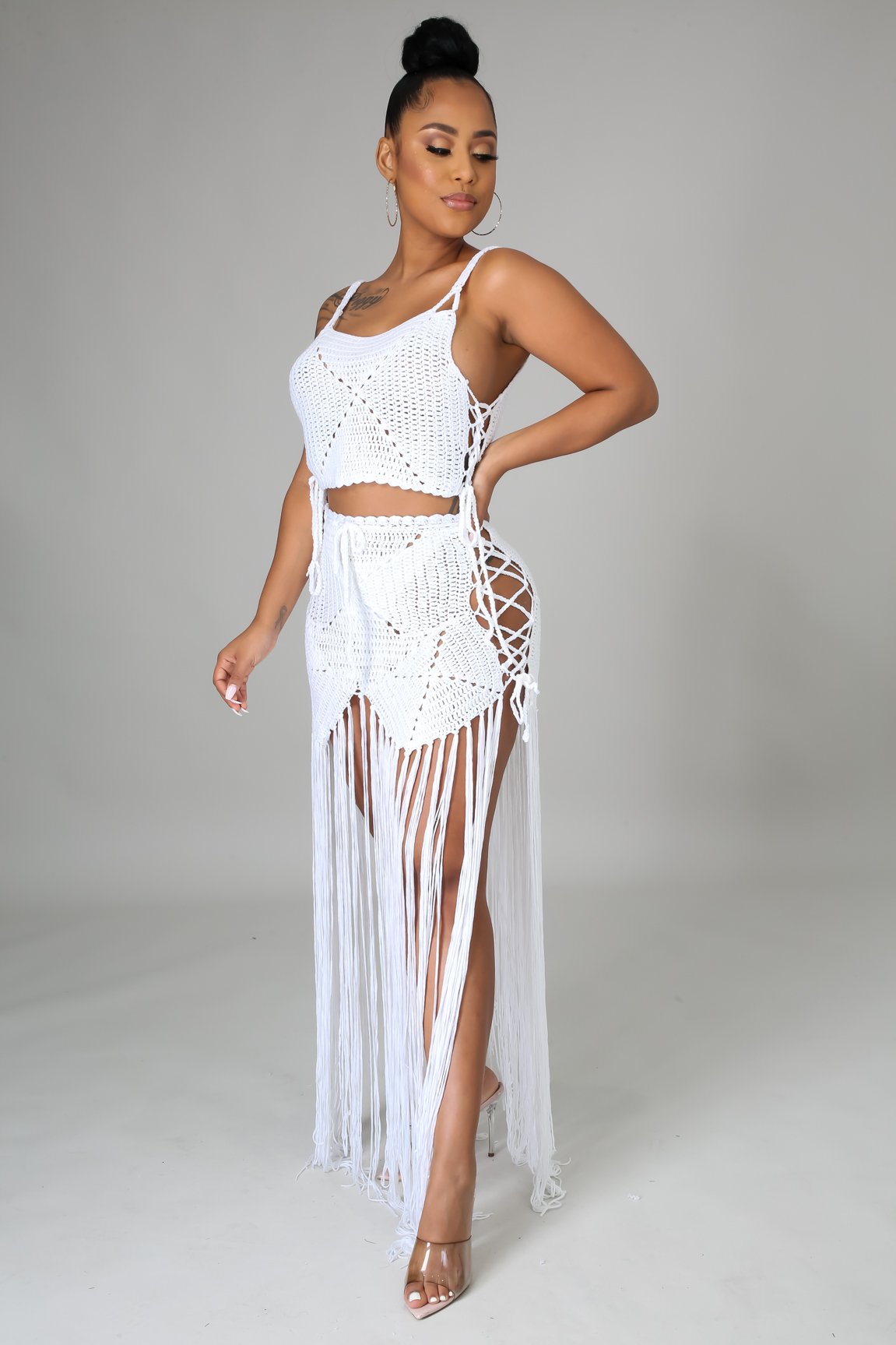 Stylish White 2-Piece Skirt Set for Women - Perfect for Beach Vacations, Summer Outings & Casual Wear