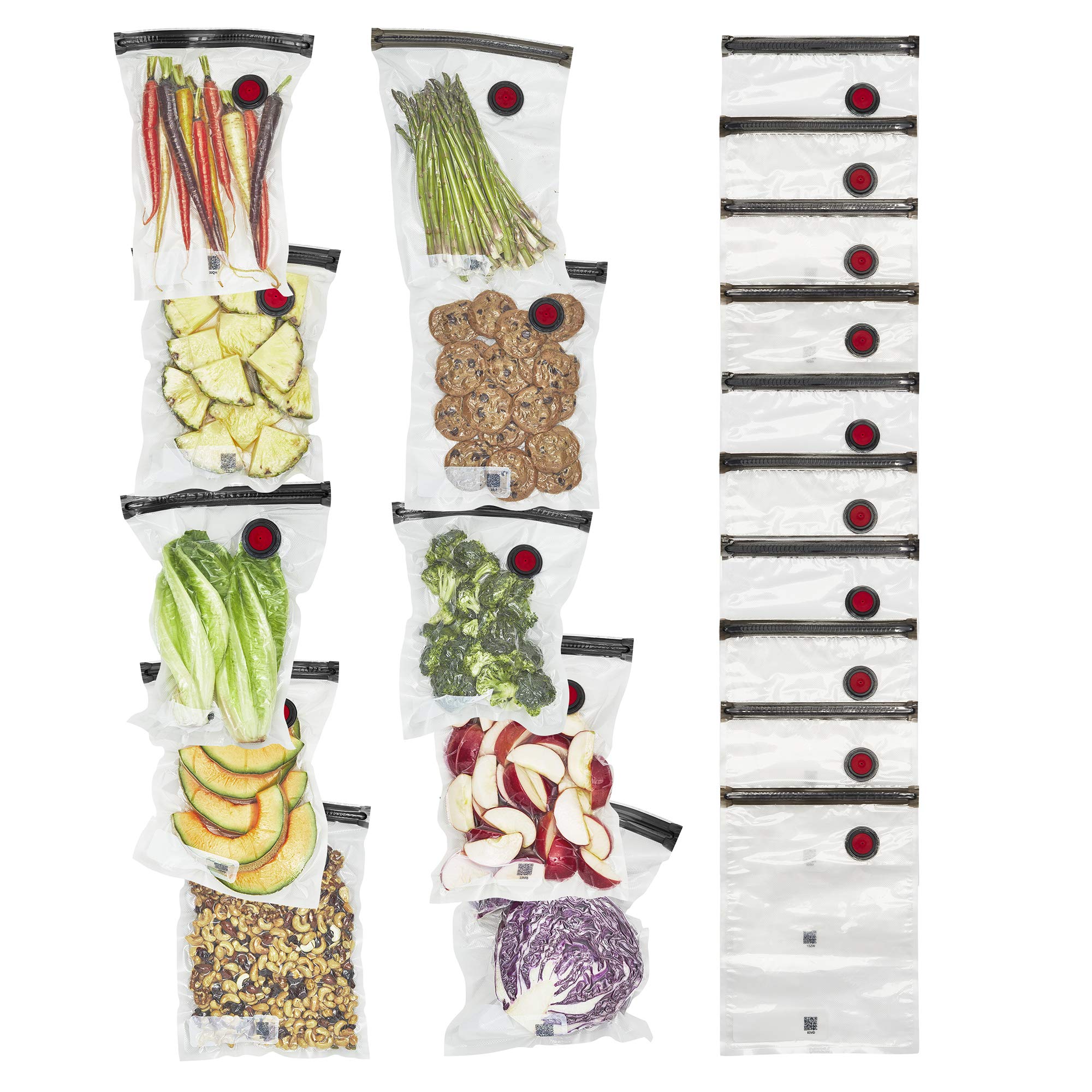 ZWILLING Fresh & Save 20-Piece Vacuum Sealer Bags Set - 1 Gallon Reusable Food Storage Bags for Meal Prep, Sous Vide & Snacks | Dishwasher Safe, BPA-Free (15x11.2x5.7