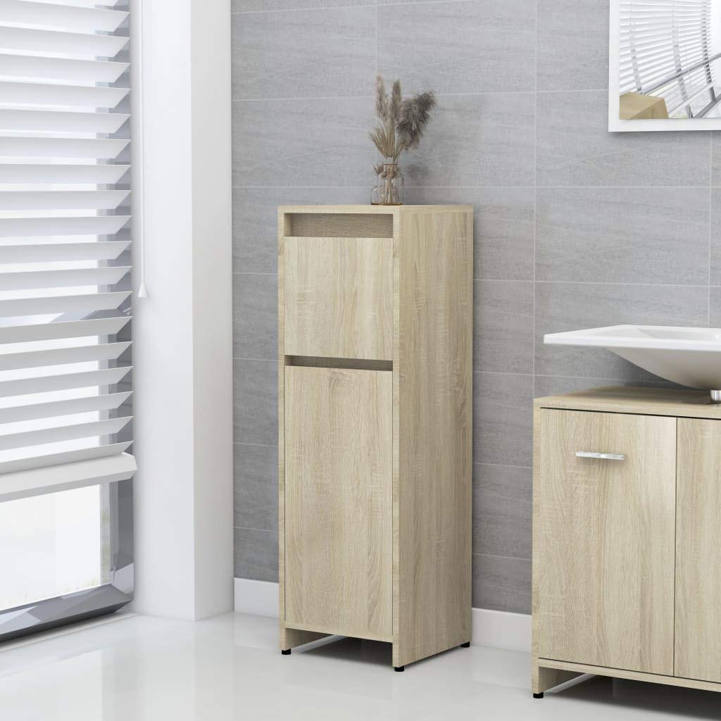 Wooden Bathroom Storage Cabinet with 1 Drawer & 2 Shelves - Medicine Organizer, Floor Standing Cabinet for Bathroom, Bedroom or Entryway - Brown (Perfect for Small Space Organization & Bath Essentials Storage)