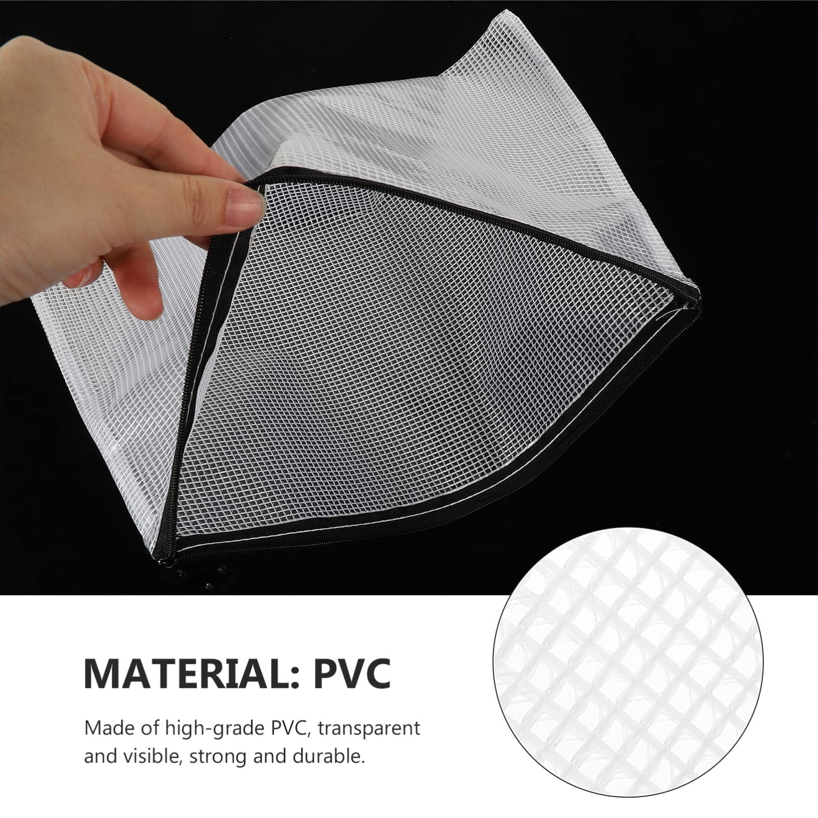 12-Piece Mesh File Storage Bags with Zipper - A4 Document Organizer Pouches for School, Office & Travel - Waterproof & Durable Stationery Holders