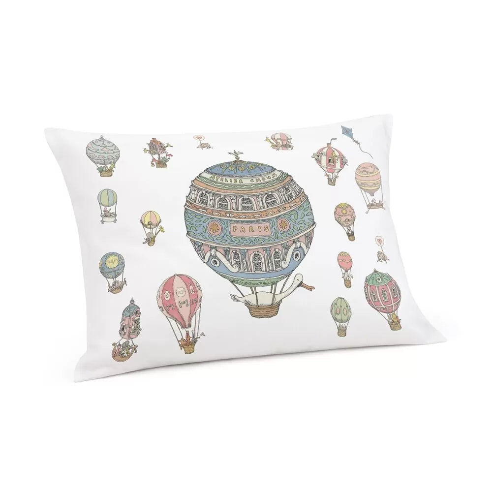 Luxury Hot Air Balloon Satin Pillow Cushion by Atelier Choux - Soft Decorative Throw Pillow for Nursery, Bedroom & Living Room