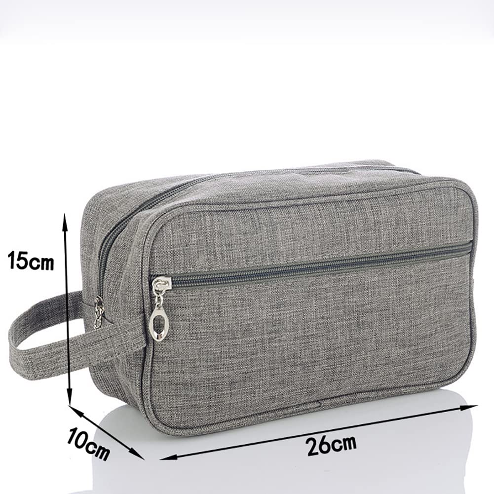 Men's Travel Toiletry Bag - Waterproof Shaving & Makeup Organizer with Zipper - Gym, Shower & Bathroom Storage Case - Perfect for Travel, Camping & Business Trips (Grey)
